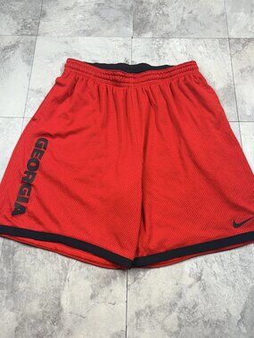 Nike Georgia Bulldogs Basketball Shorts Men's 2XL Red Mesh Dri-FIT Y2K